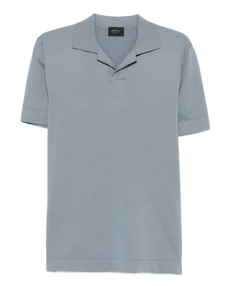 Brioni revere-collar T-shirt - Blau Blau