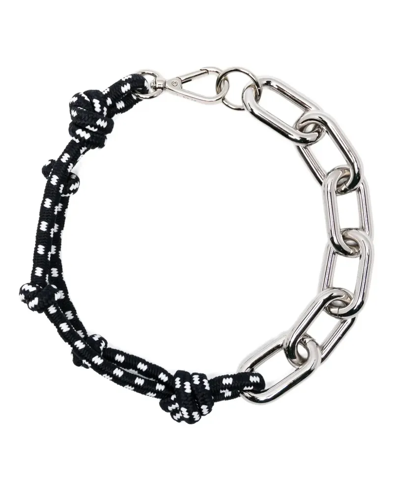 PLAN C Geknotete Halskette mit Kettendetail - Silber Silber