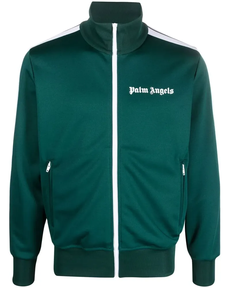 Palm Angels Sportjacke mit Logo-Print - Grün Grün