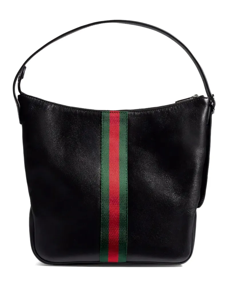 Gucci Web-stripe leather tote bag - Schwarz Schwarz