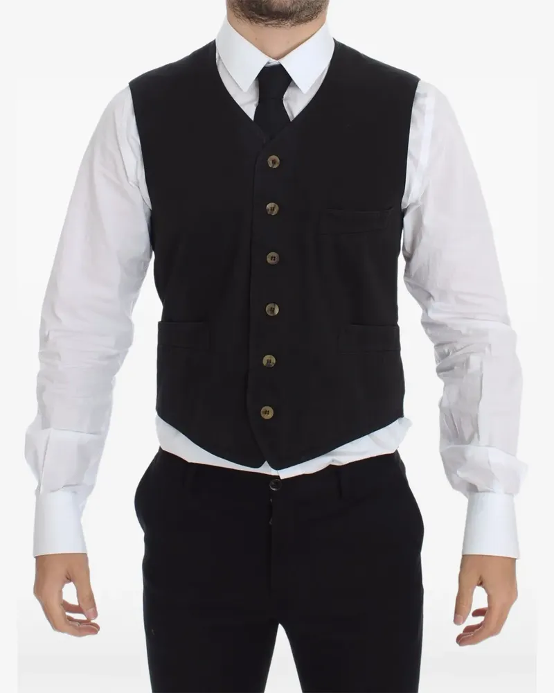 Dolce & Gabbana Weste mit V-Ausschnitt - Schwarz Schwarz