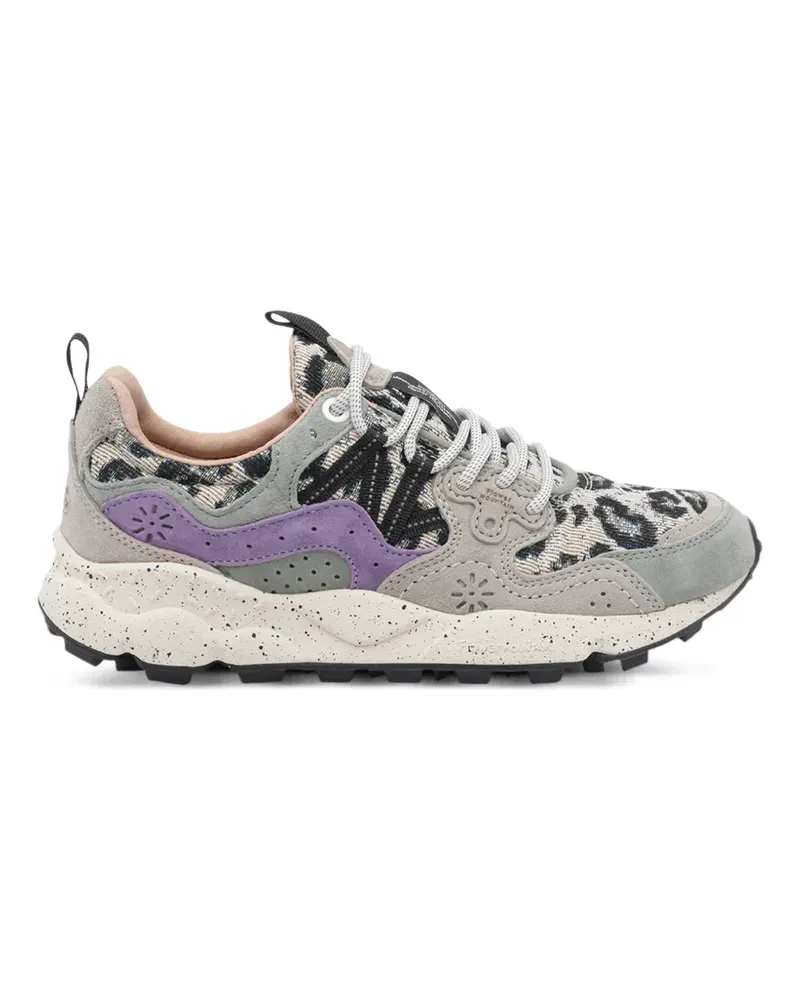 Flower MOUNTAIN Sneakers mit Leopardenprint - Grau Grau