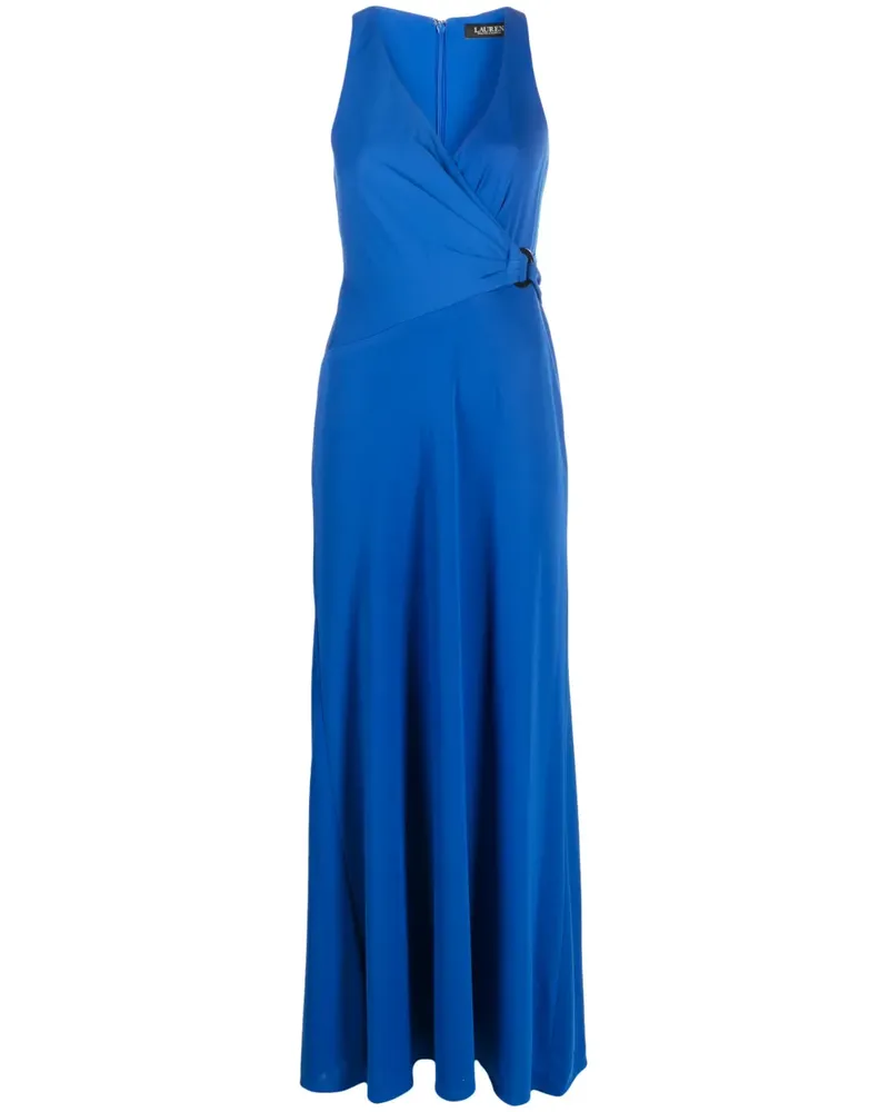 Ralph Lauren Langes Kleid mit Stehkragen - Blau Blau
