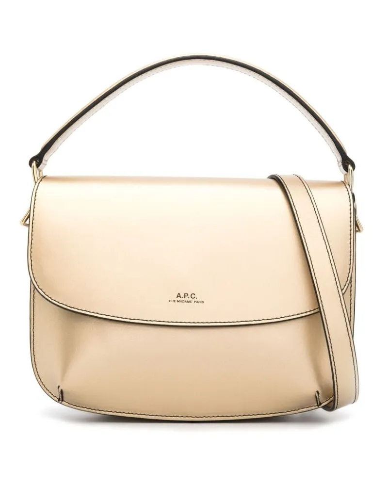 A.P.C. Handtasche mit Logo-Print Gold