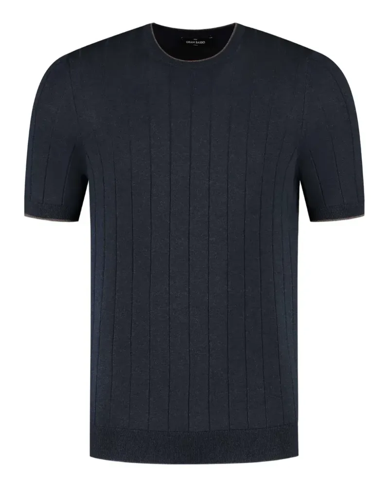 Gran Sasso Geripptes T-Shirt - Blau Blau
