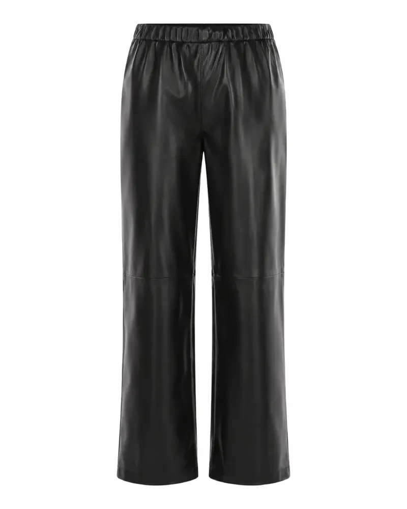 SOLOTRE Elastische Hose aus Faux-Leder - Schwarz Schwarz