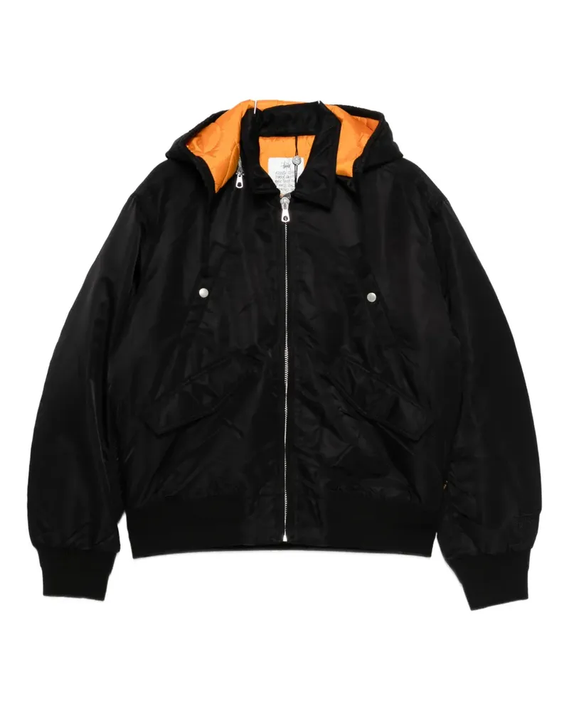 Stüssy Flight hooded zip jacket - Schwarz Schwarz