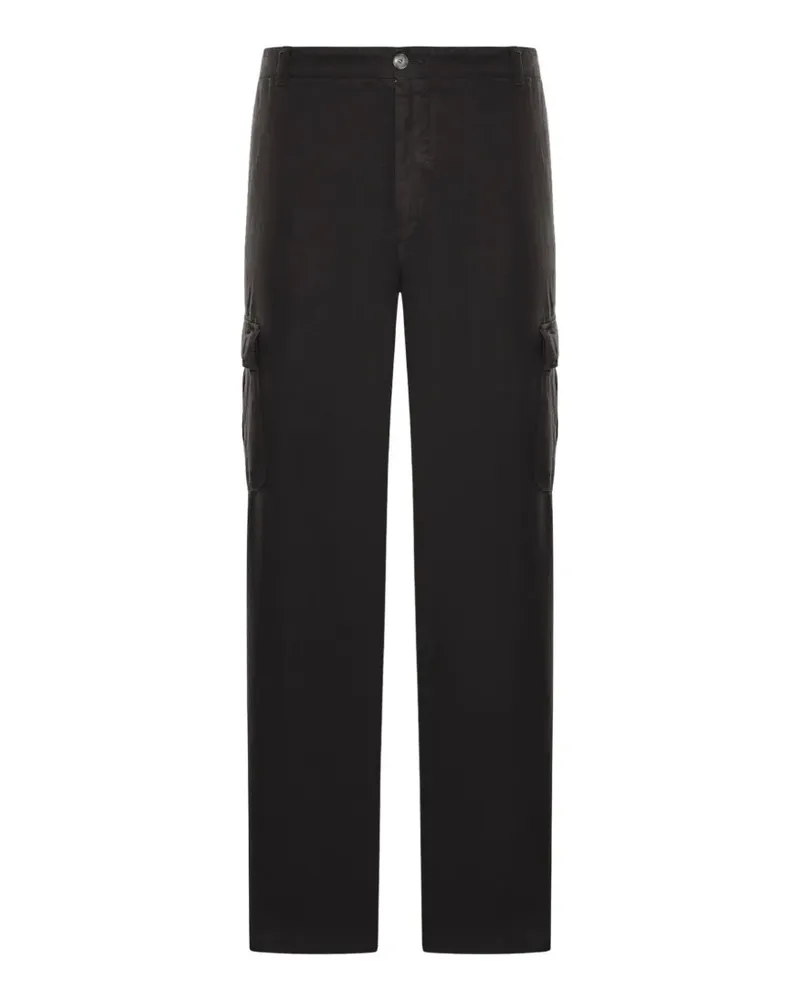 120% Lino linen cargo pants - Schwarz Schwarz