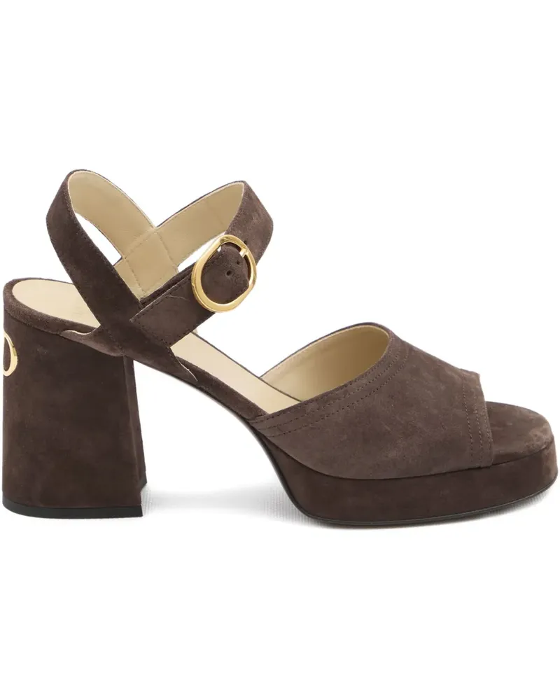 Valentino Garavani Plateau-Sandalen mit Schnallenriemen 100mm - Braun Braun
