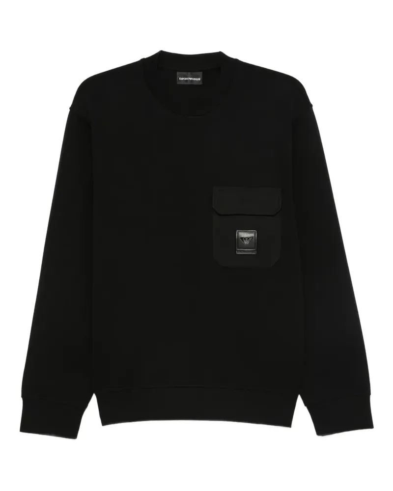 Emporio Armani Sweatshirt mit aufgesetzter Tasche - Schwarz Schwarz