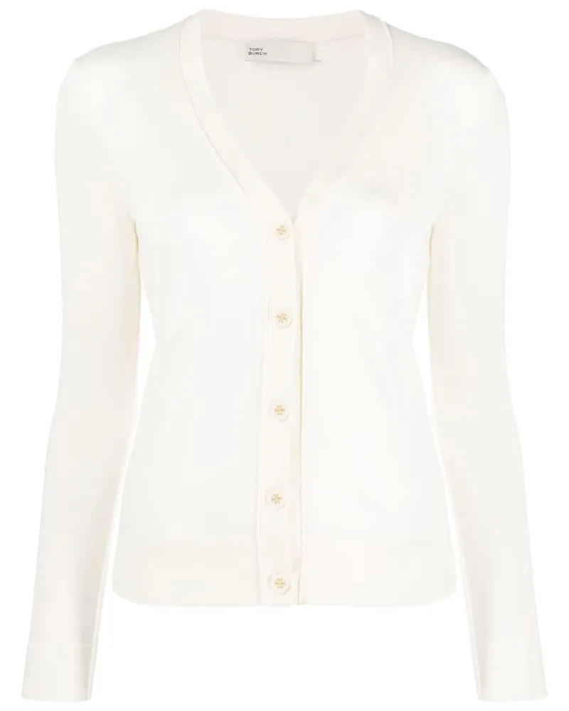 Tory Burch Cardigan mit Logo-Knöpfen - Weiß Weiß