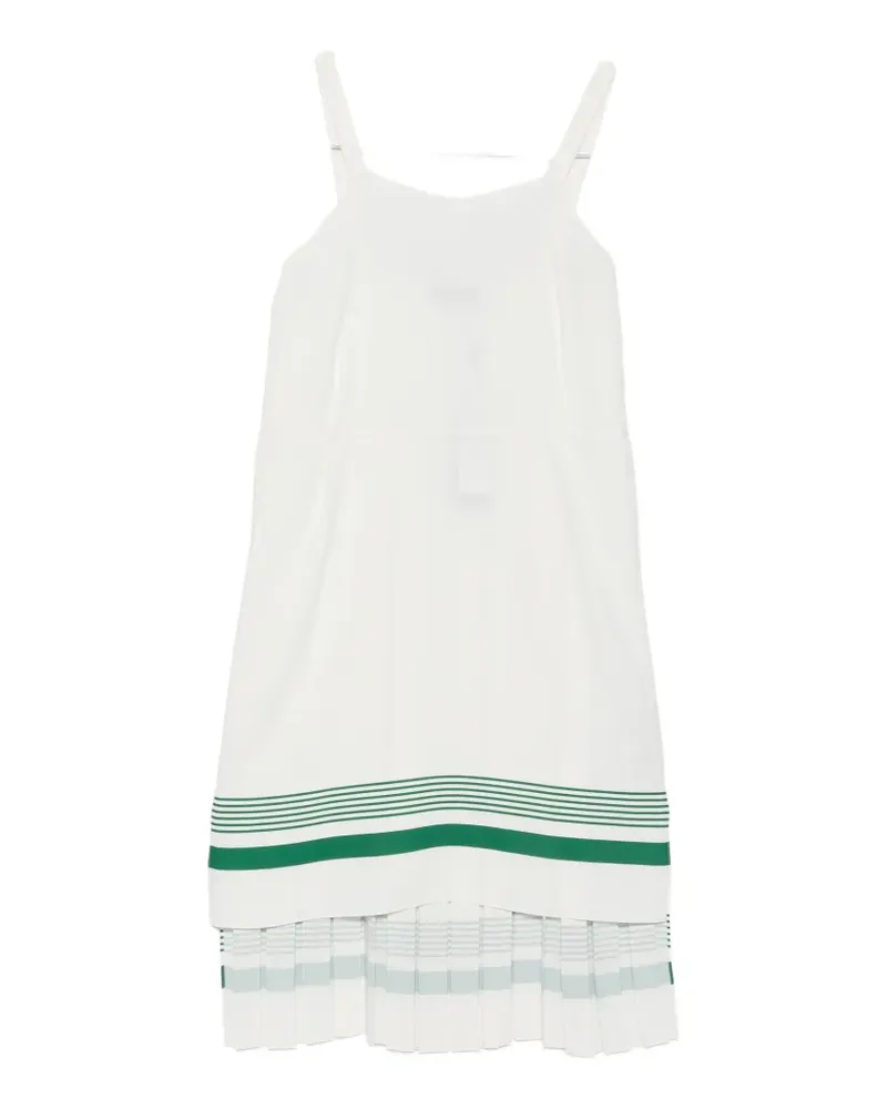 Lacoste pleated stripe mini dress - Weiß Weiß
