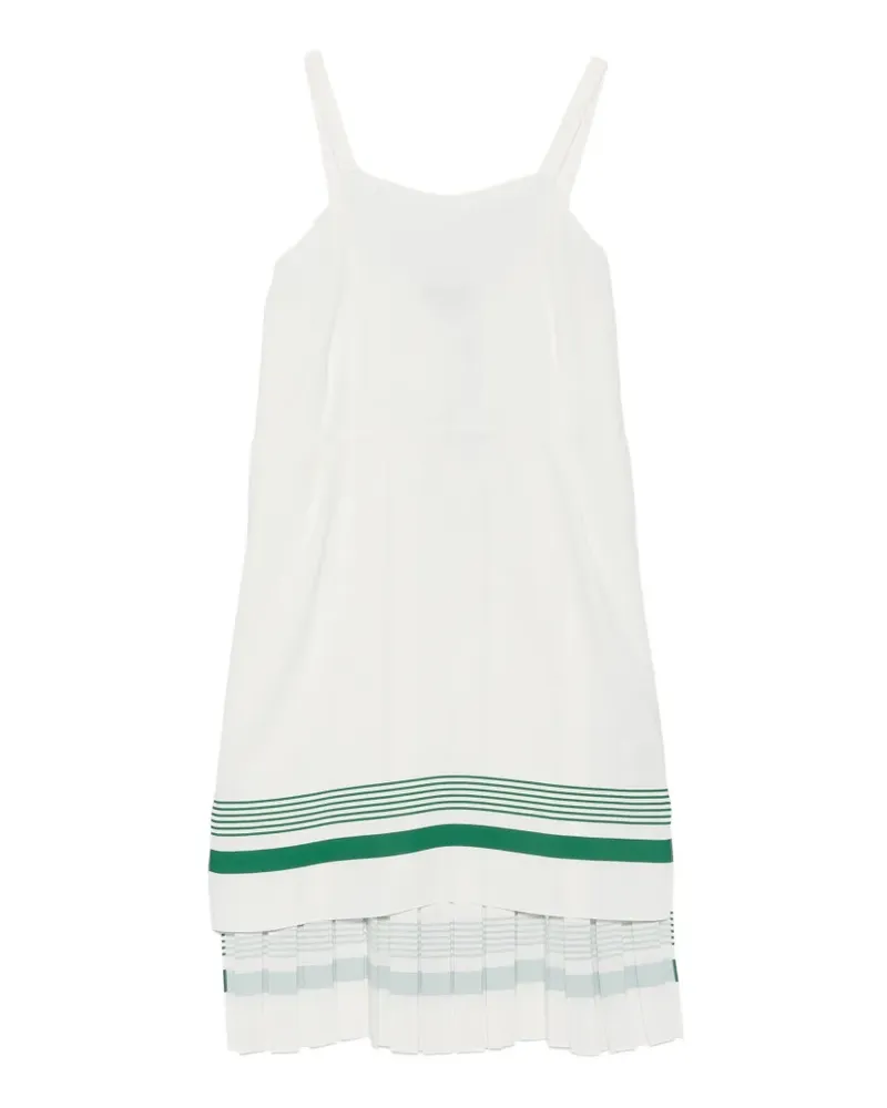 Lacoste pleated stripe mini dress - Weiß Weiß
