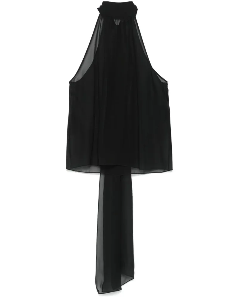 Tom Ford Semi-transparente Seidenbluse - Schwarz Schwarz