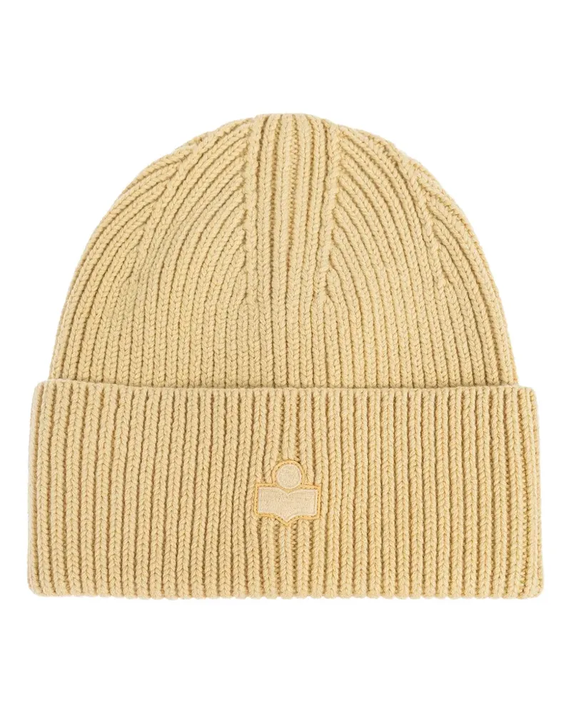 Isabel Marant Gerippte Beanie mit Logo - Gelb Gelb
