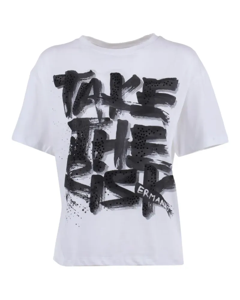 Ermanno Scervino Verziertes T-Shirt - Weiß Weiß