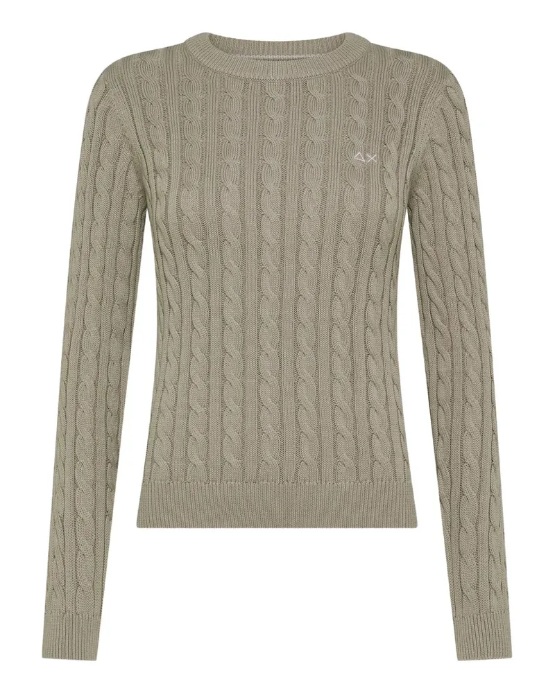 Sun68 Pullover mit Zopfmuster - Grün Grün