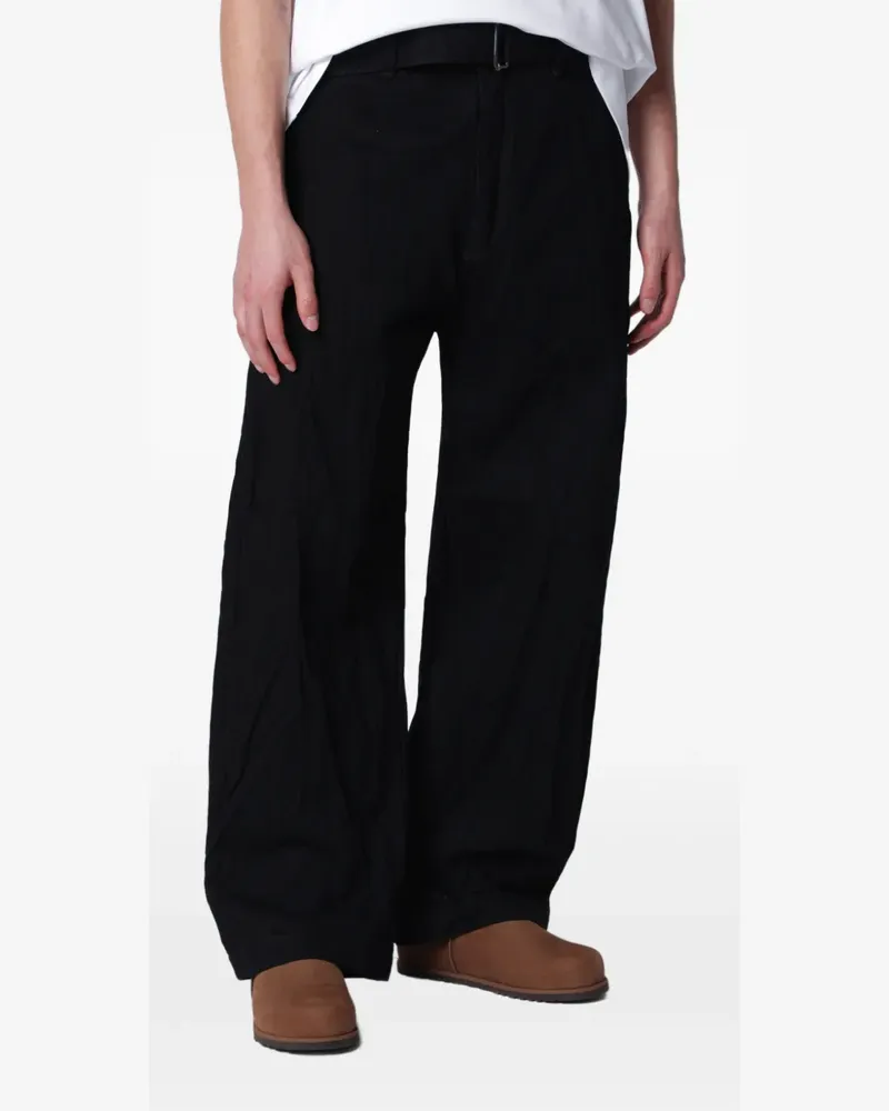 Studio Nicholson Weite Jeans mit Gürtel - Schwarz Schwarz