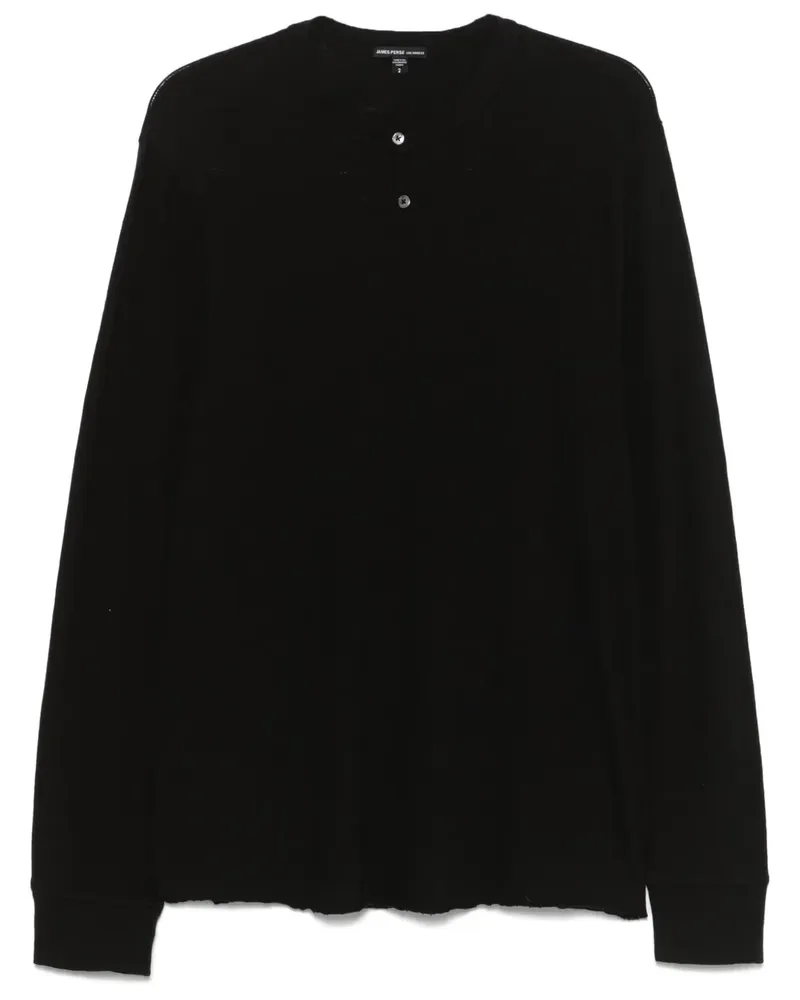 James Perse Henley-T-Shirt aus Jersey - Schwarz Schwarz
