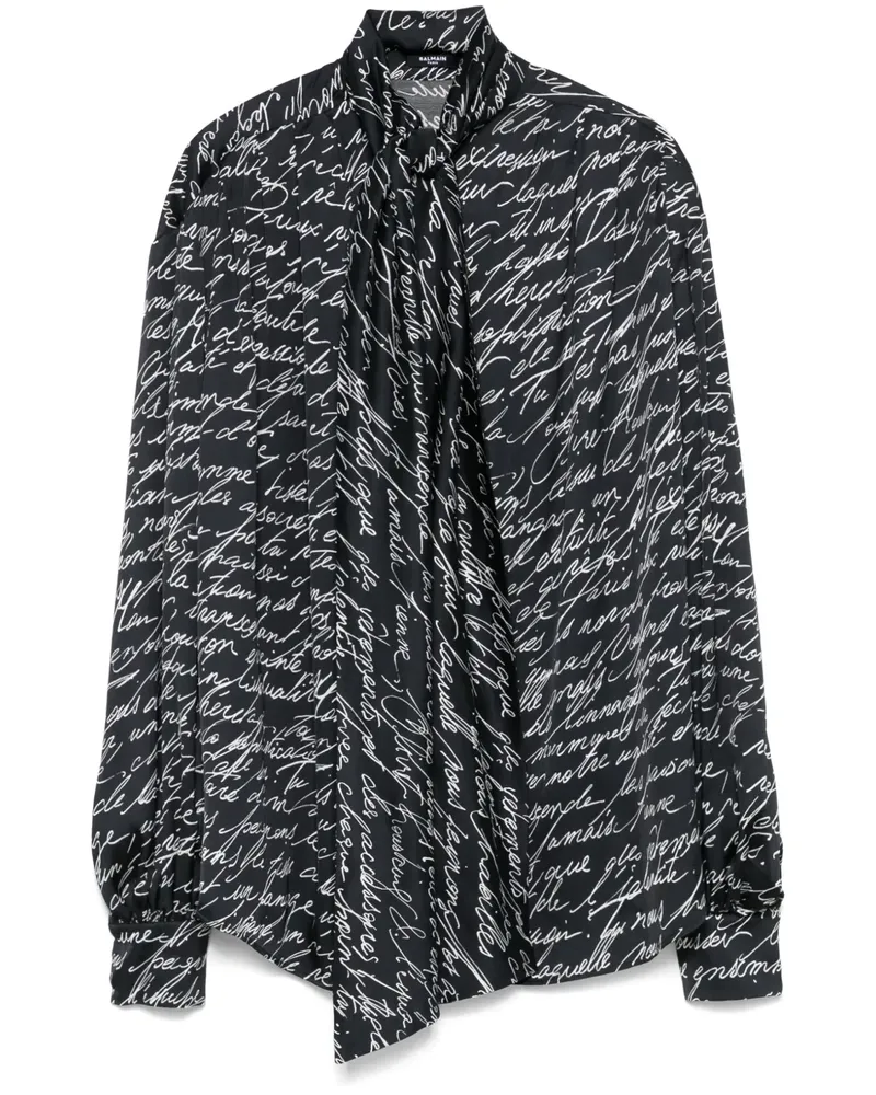 Balmain Bluse mit Love Letter-Print - Schwarz Schwarz