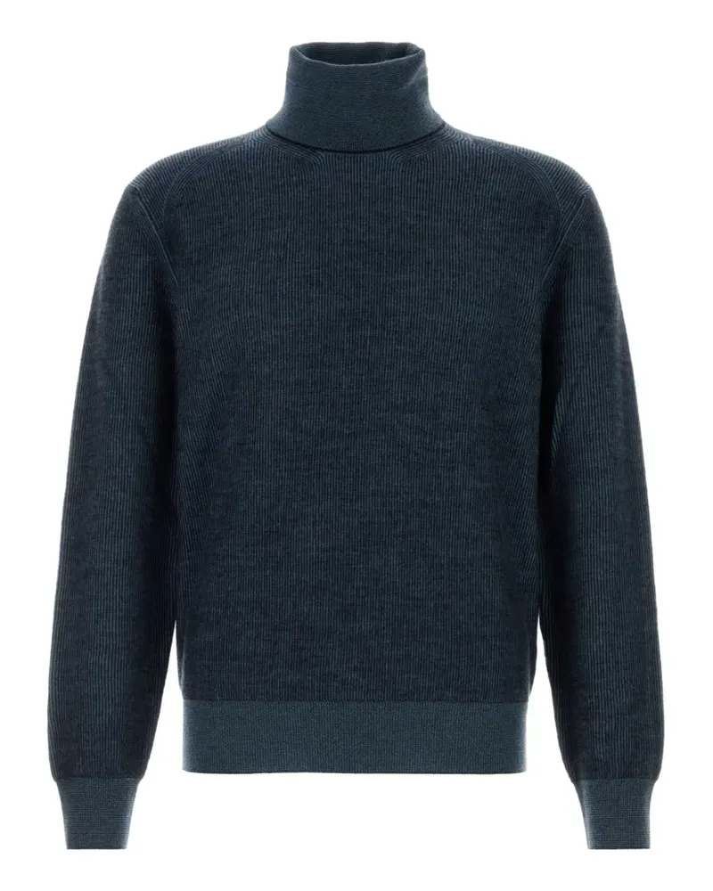 Brioni Gerippter Rollkragenpullover - Blau Blau