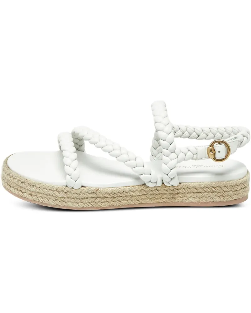 Gianvito Rossi Espadrilles aus Leder mit Flechtdetail - Weiß Weiß