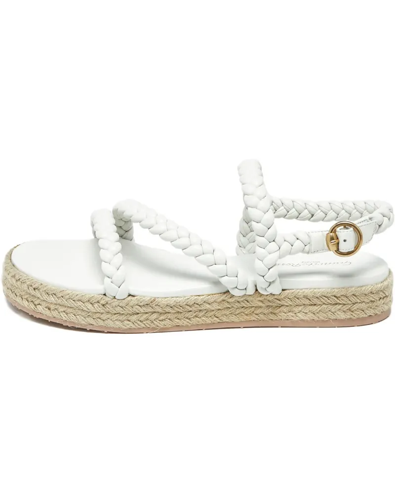 Gianvito Rossi braided-detail leather espadrilles - Weiß Weiß