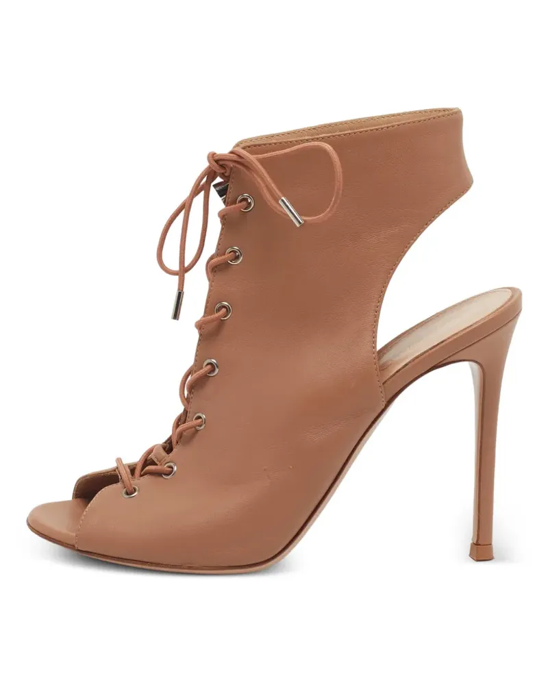 Gianvito Rossi Schnürstiefel mit Cut-Out - Nude Nude