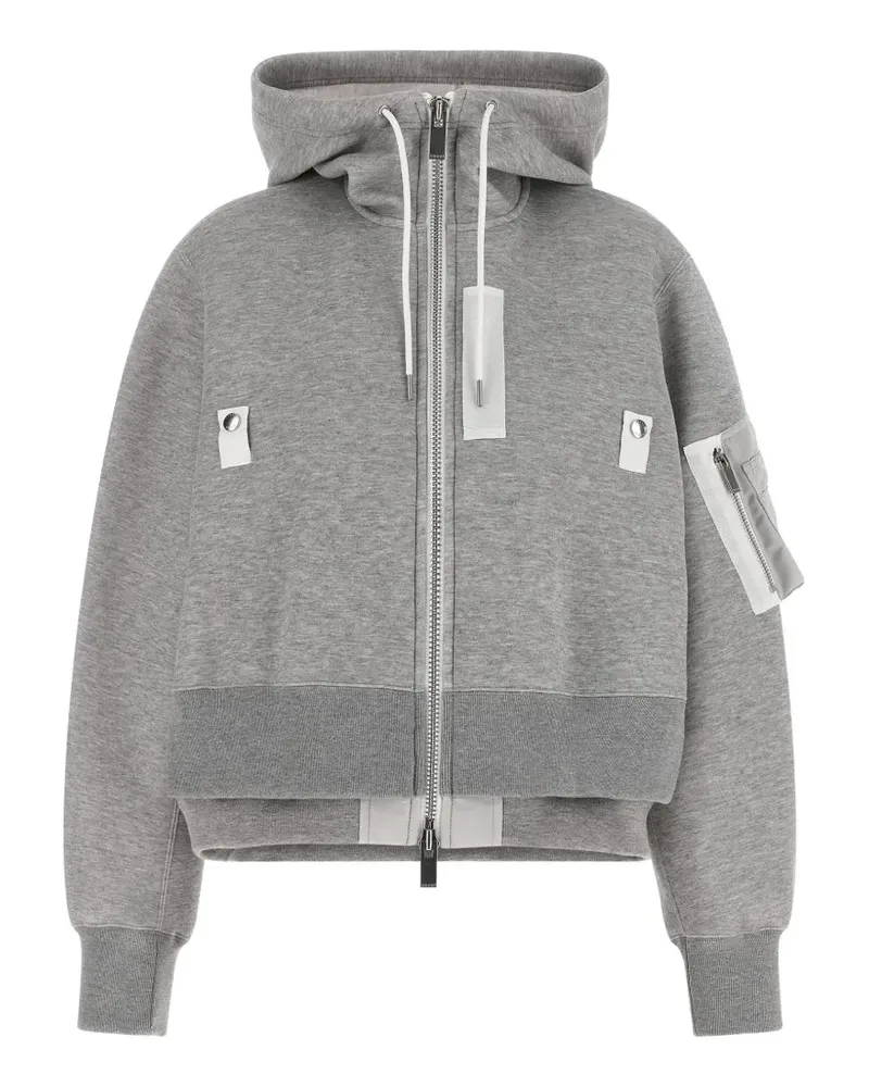 Sacai Sponge zip-up hoodie - Grau Grau
