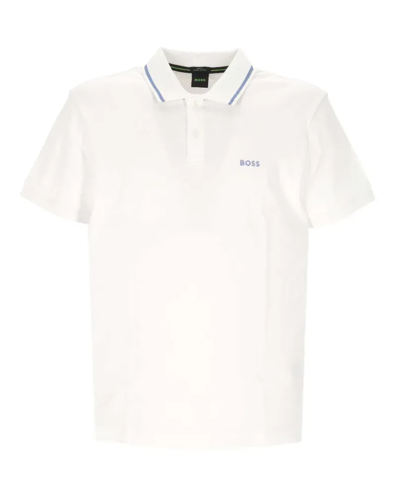 HUGO BOSS logo-embroidered polo shirt - Weiß Weiß