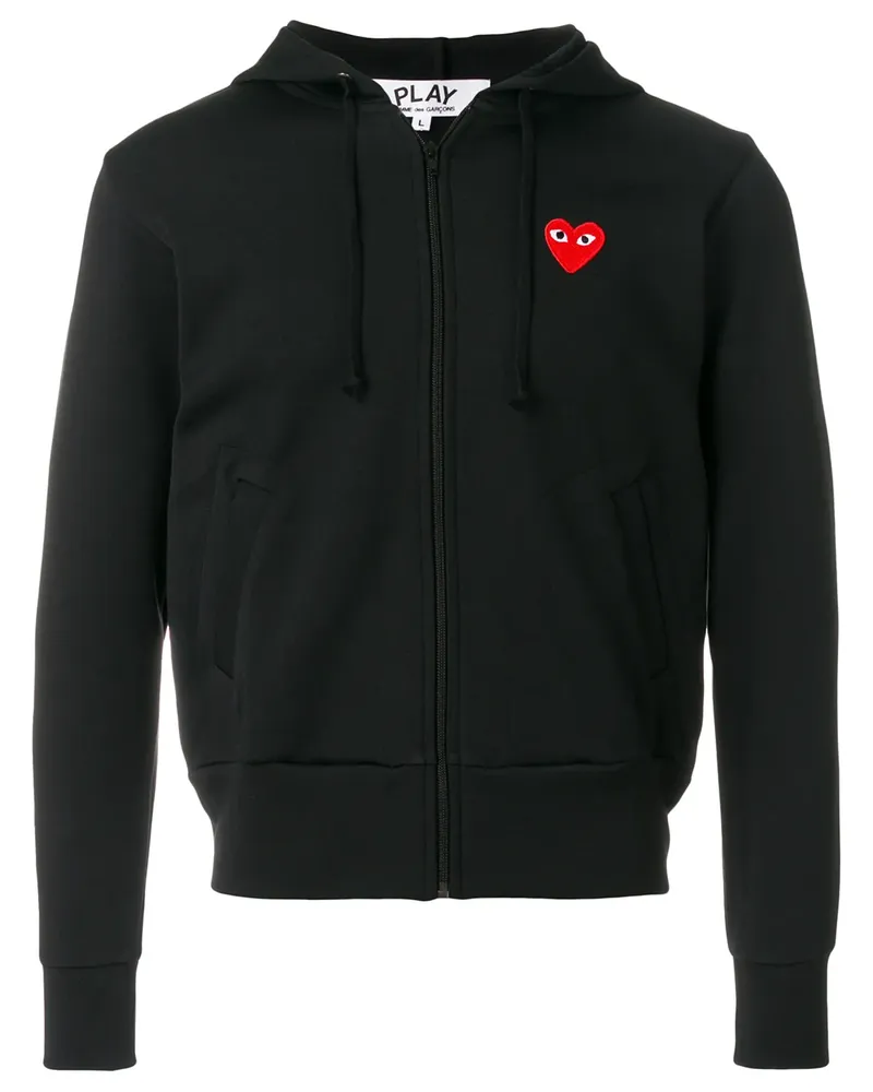 Comme des Garçons Kapuzenjacke mit Herz-Patch - Schwarz Schwarz
