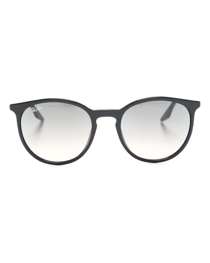 Ray Ban Runde Sonnenbrille mit schmalen Bügeln - Schwarz Schwarz