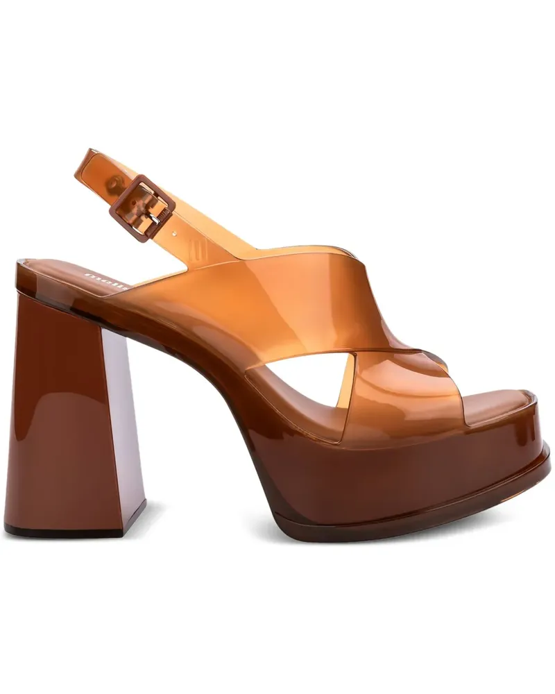 Melissa Plateau-Pumps mit überkreuzten Riemen - Braun Braun