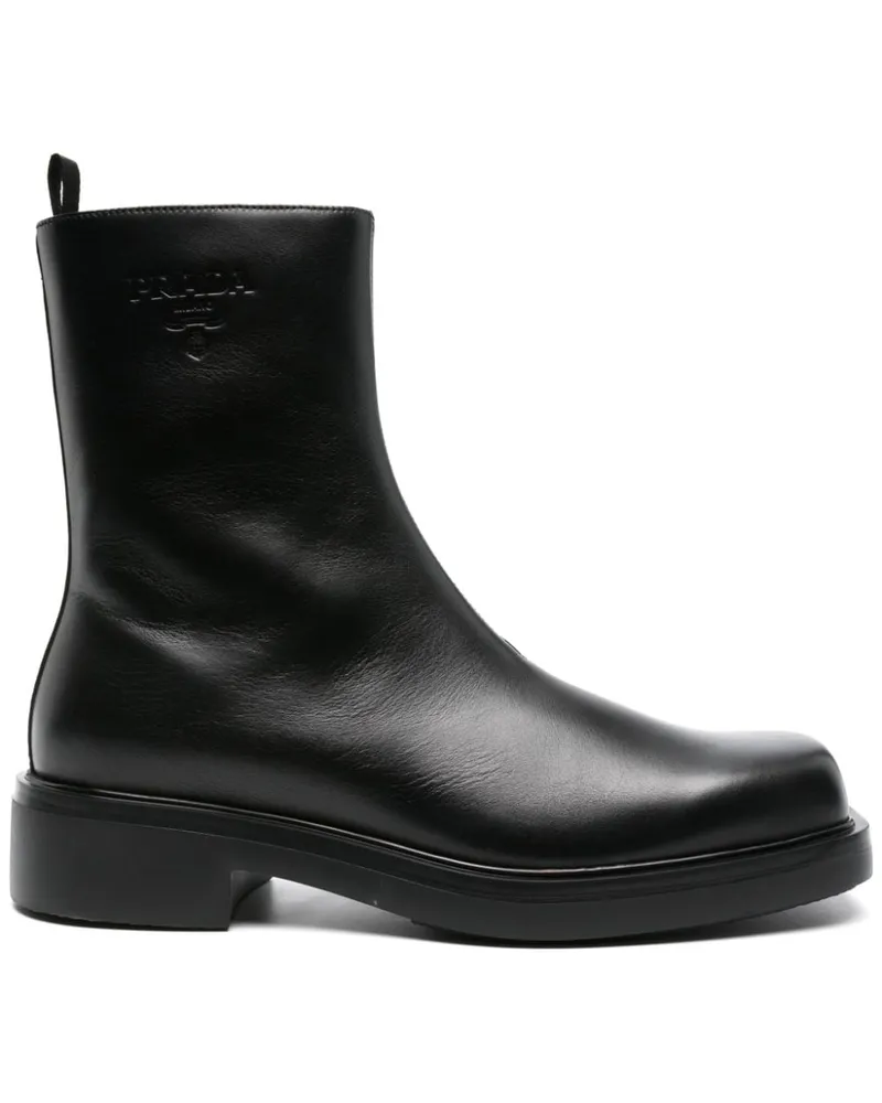 Prada Stiefel mit Logo-Prägung Schwarz