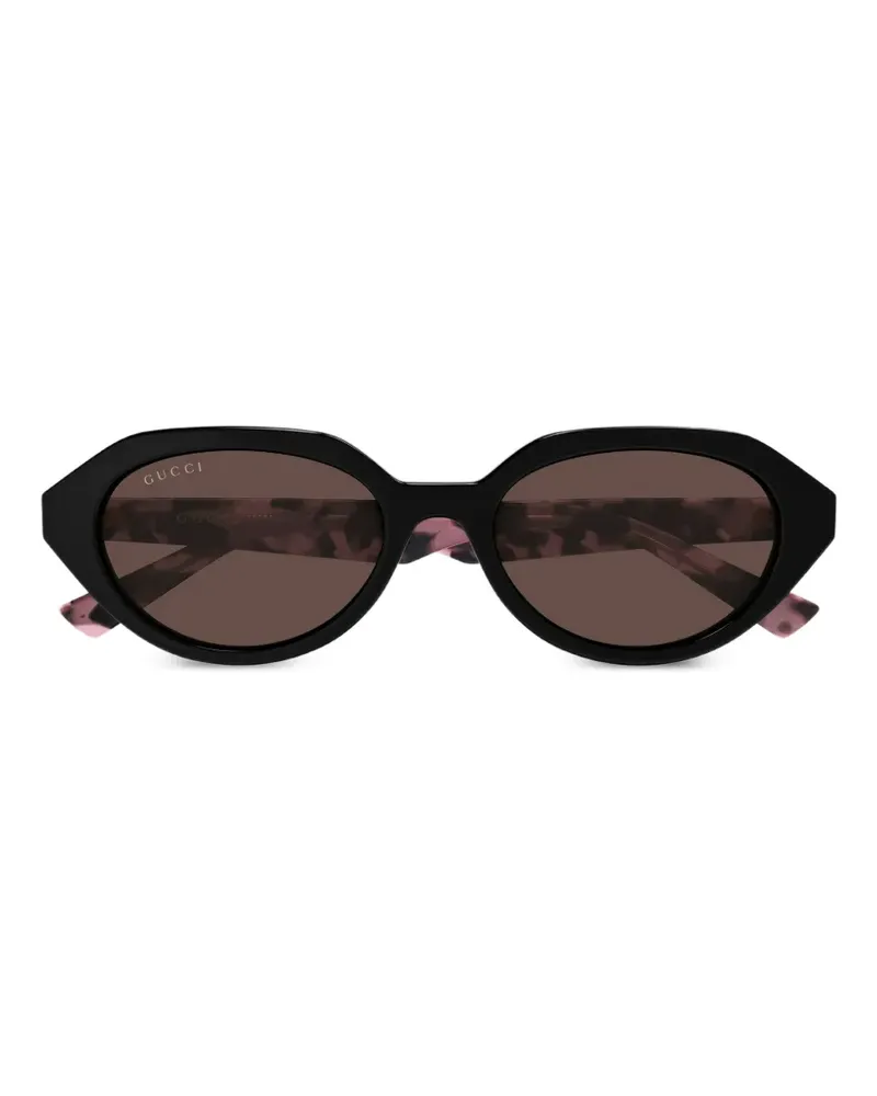 Gucci geometric-frame tortoiseshell-effect sunglasses - Schwarz Schwarz
