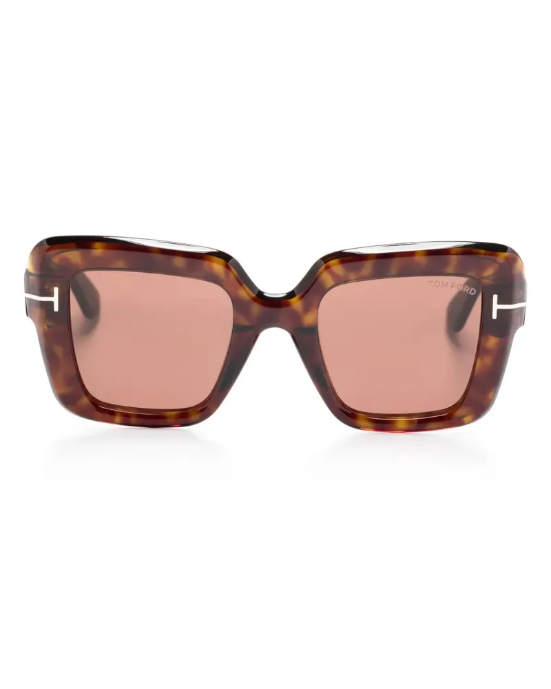 Tom Ford Sonnenbrille mit eckigem Gestell - Braun Braun
