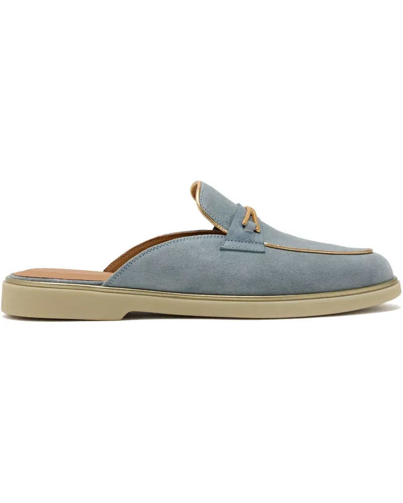 Magnanni Mules mit Logo-Gravur - Blau Blau