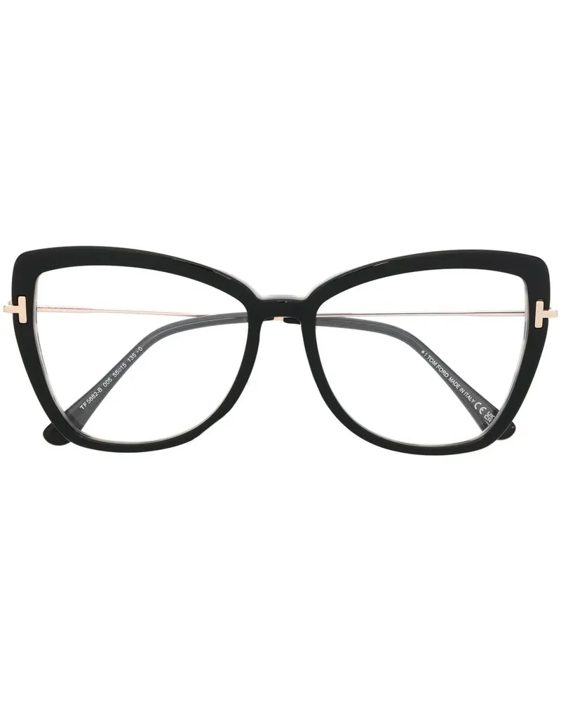 Tom Ford Cat-Eye-Brille in Schildpattoptik - Schwarz Schwarz