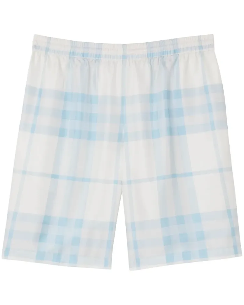 Burberry Karierte Shorts aus Seide - Weiß Weiß