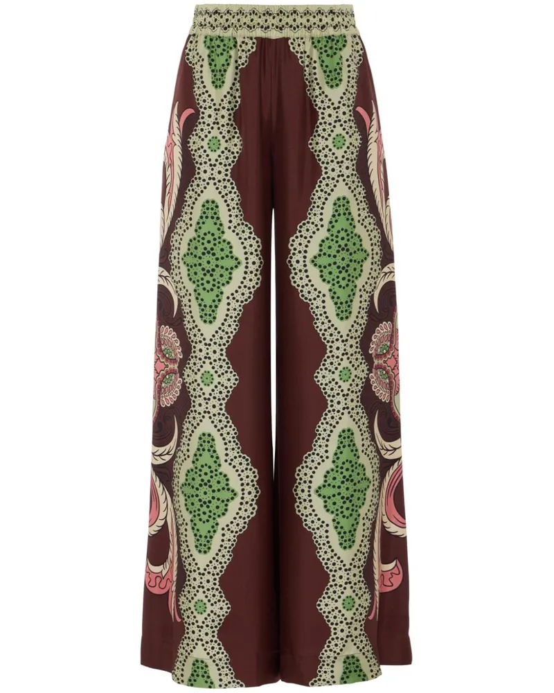 La DoubleJ Palazzo mit durchgehendem Print - Braun Braun