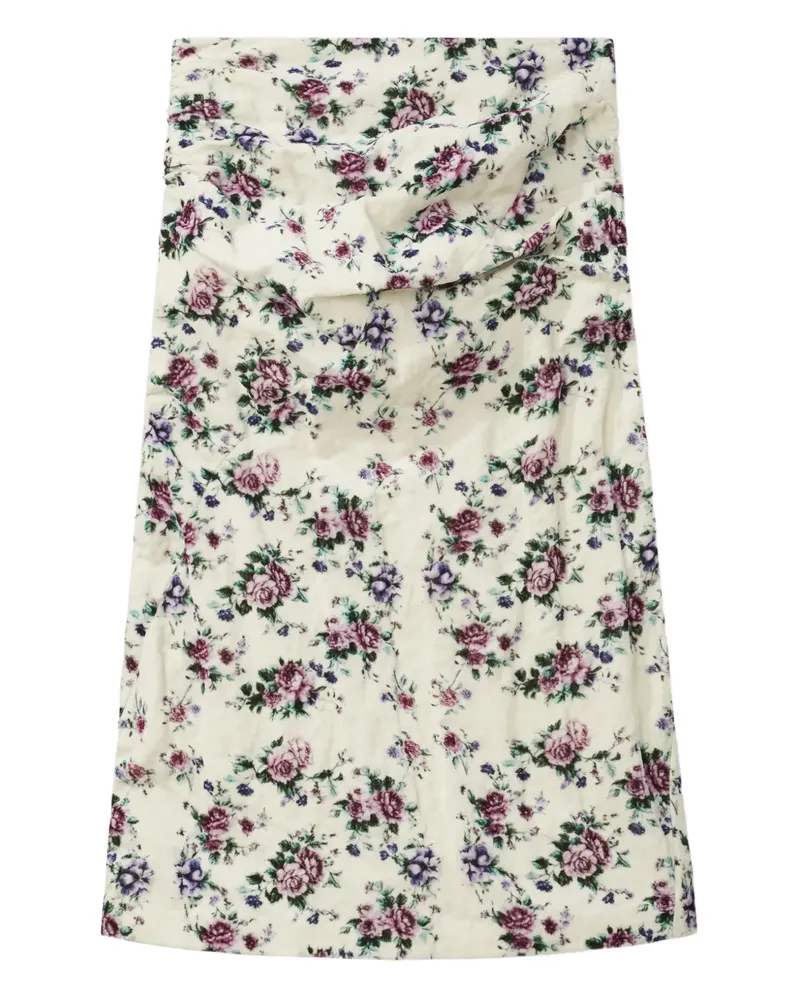 Tory Burch printed velvet midi skirt - Nude Nude