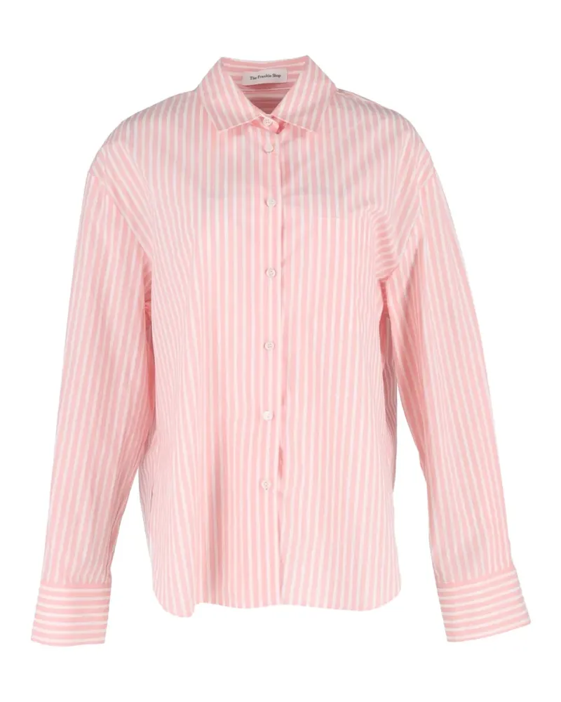 FRANKIE Shop Gestreiftes Hemd aus Popeline - Rosa Rosa
