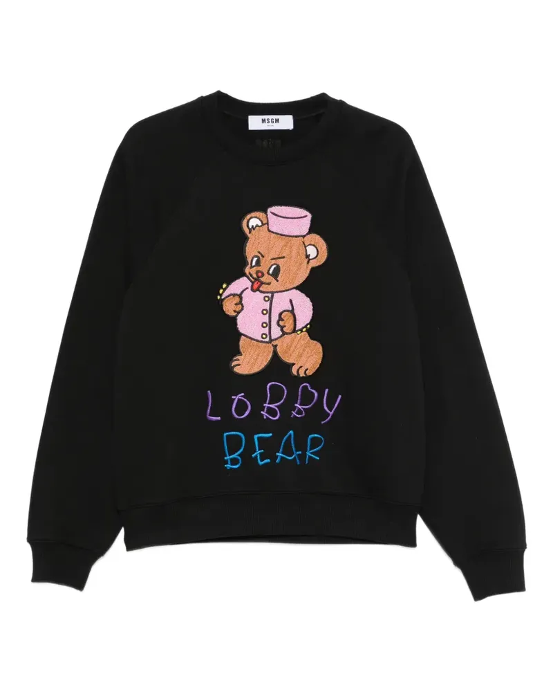 MSGM Lobby Bear Sweatshirt mit rundem Ausschnitt - Schwarz Schwarz