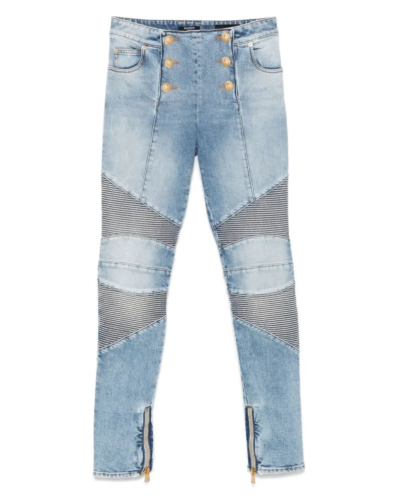 Balmain Jeans mit Kontrasteinsätzen - Blau Blau