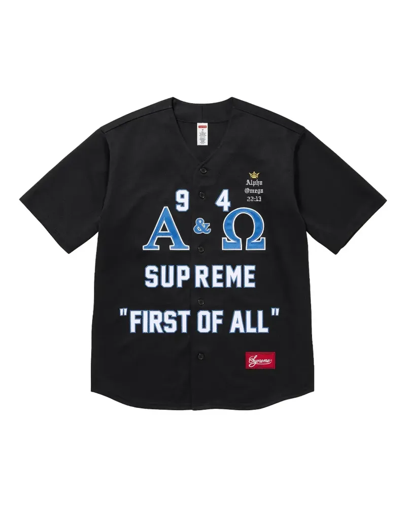 Supreme Being Alpha Omega Baseball-Trikot - Schwarz Schwarz