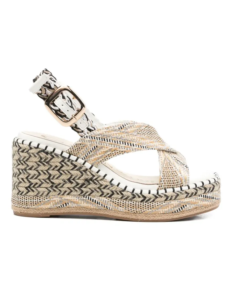 CAFèNOIR  woven crossover espadrilles - Nude Nude