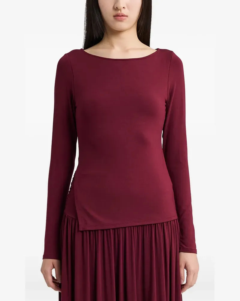 determ; side-slit long-sleeve blouse - Rot Rot