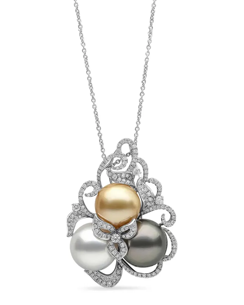 YOKO London Duchess pearl and diamond pendant - Silber Silber