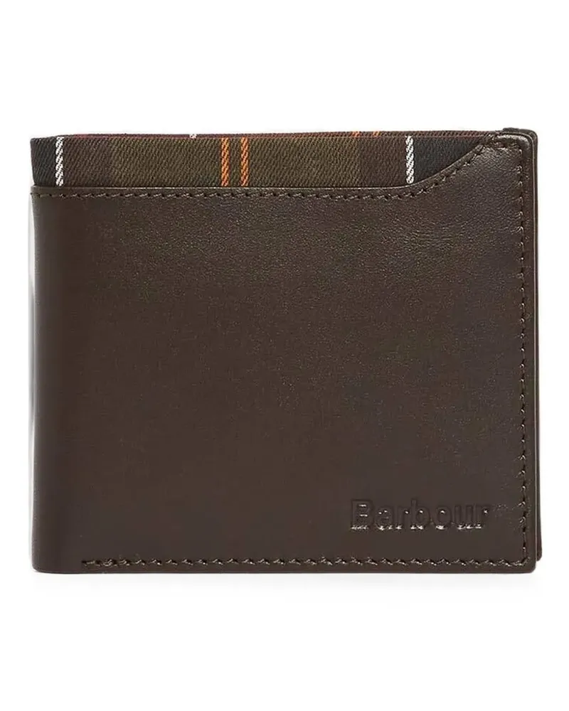 Barbour tartan-trim leather wallet - Braun Braun