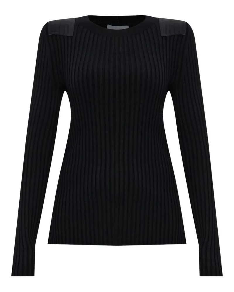 Helmut Lang Geripptes Langarmshirt - Schwarz Schwarz